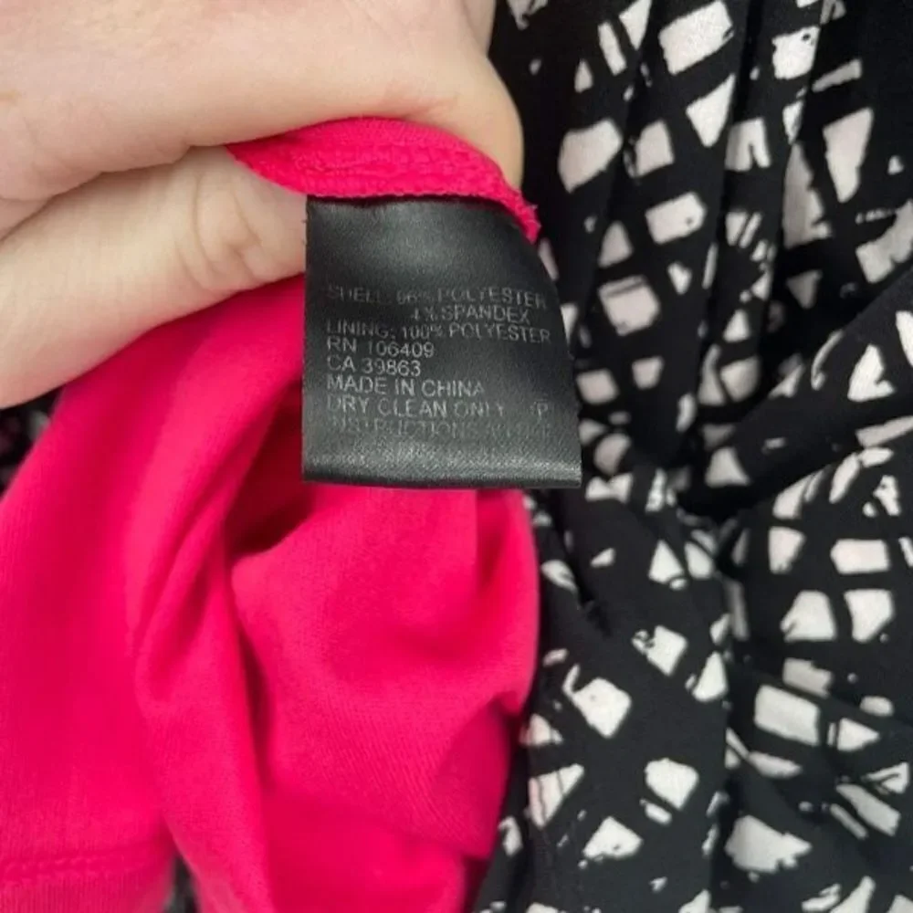 Tahari ASL ruched Twist Dress Scoop Neck‎ geometric flattering  size 4